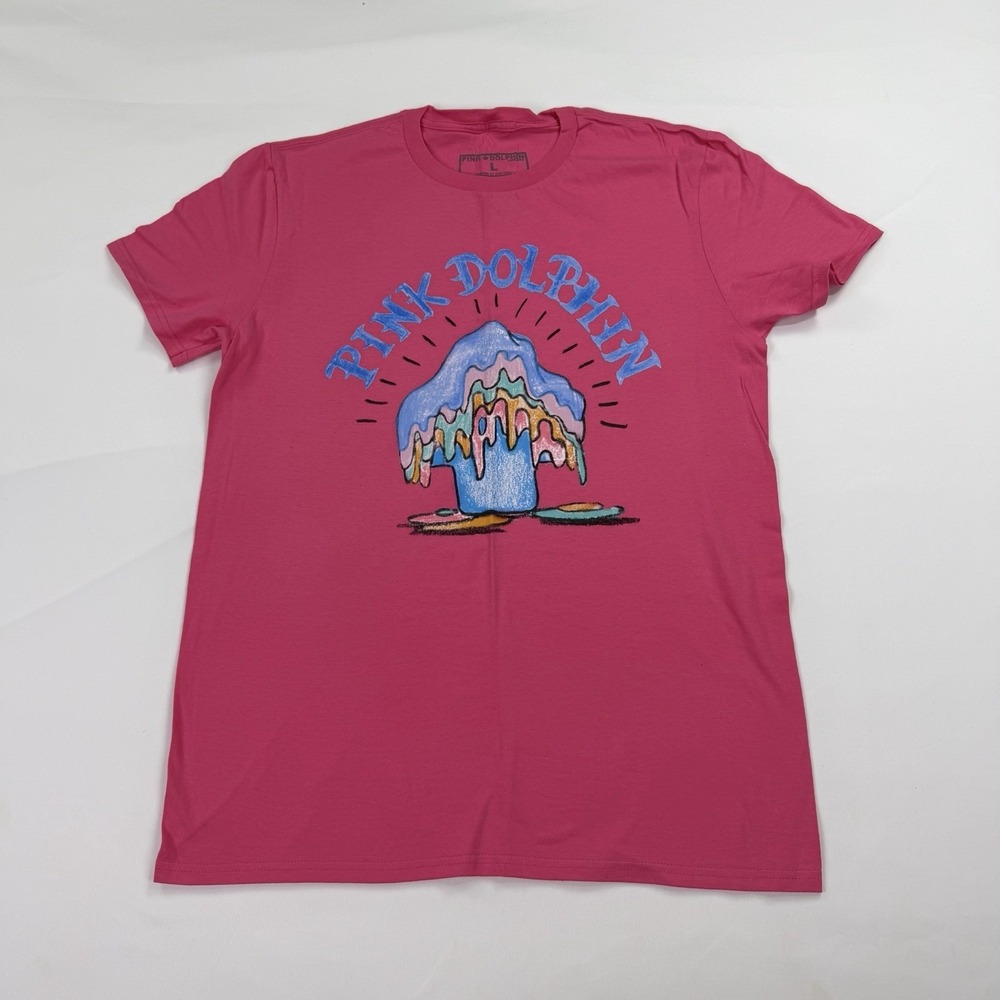 Pink Dolphin Mens L Pink T Shirt Hype Vintage Retro Grunge Streetwear